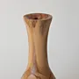 Tall Slim Wooden Flower Vase with Natural Two-Tone Grain