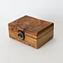 Handmade Wooden Jewelry Box with Metal Latch and Hinged Lid