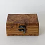 Handmade Wooden Jewelry Box with Metal Latch and Hinged Lid