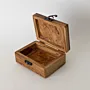 Handmade Wooden Jewelry Box with Metal Latch and Hinged Lid