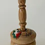 Turned Wooden Decorative Stand with Palestine Flag Base Detail