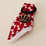 Jordanian Red Keffiyeh Hanging Charm with Crown Emblem Detail