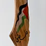 Palestine Map Wooden Sculpture with Flag and Arabic Detail