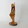 Palestine Map Wooden Sculpture with Flag and Arabic Detail
