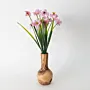 Tall Wooden Flower Vase with Rounded Base for Floral Stems