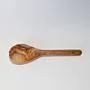Hand-Carved Wooden Serving Spoon with Deep Rounded Bowl