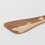 Handcrafted Flat Wooden Cooking Spatula with Two-Tone Grain