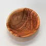 Deep Round Wooden Bowl with Striped Natural Grain Pattern
