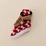 Jordanian Keffiyeh Hanging Charm with Olive Wood Jordan Map Detail