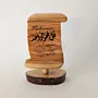 Freestanding Wooden Scroll Sculpture with Arabic Calligraphy