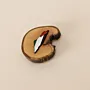 C-Shaped Wooden Hanging Charm with Palestinian Flag Detail