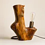 Handmade Solid Wood Edison Table Lamp – Bronze Honey Glow Design