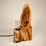 Handmade Sculptural Wood Table Lamp – Golden Trace Design