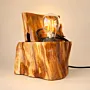 Handmade Olive Wood Statement Table Lamp – Wood Aroma Design