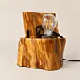 Handmade Olive Wood Statement Table Lamp – Wood Aroma Design