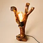 Handmade Red-Toned Branch Table Lamp – Forest Crown Design