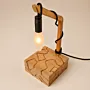 Handmade Wooden Table Lamp – Puzzle Design with Warm Light
