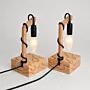 Handmade Wooden Table Lamp – Puzzle Design with Warm Light