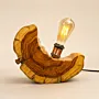 Handmade Crescent Olive Wood Table Lamp – Olive Crescent Design