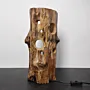 Handmade Hollow Wood Table Lamp – Light Rhythm Design with Warm Light