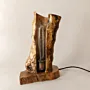Handmade Hollow Trunk Table Lamp – Organic Aura Design with Warm Light