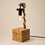 Handmade Geometric Beech Wood Table Lamp – Contour Glow Design
