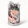 Snowy Winter Scene Decorative Candle Holder