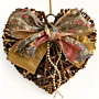 Handmade Straw Heart Wall Hanging with Floral Bow