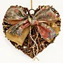 Handmade Straw Heart Wall Hanging with Floral Bow