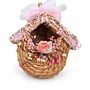 Handmade Straw Birdhouse Decor with Flowers and Stars