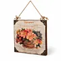 Vintage Flower Basket Decoupage Wood Wall Art