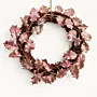 Handmade Pink Metallic Leaf Twig Wreath