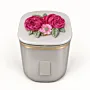 Hand-Decorated Sugar Jar with Fuchsia Clay Roses