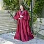 Red Taffeta Flowing Abaya with Draped Silhouette