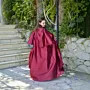 Red Taffeta Flowing Abaya with Draped Silhouette