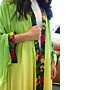 Multicolor Silk Satin Abaya with Flowing Finish