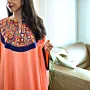 Wide-Cut Satin Dress with Embroidered Details