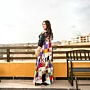 Reversible Long Vest with Tulle and Patchwork Art