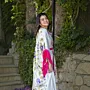 Heavy Satin Abaya with Jacquard Floral Panels