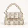 Handmade White Pearl and Sugar Bead Handbag
