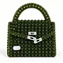 Handmade Olive Green Mixed-Bead Handbag