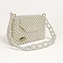 Custom Handmade White Pearl Shoulder Bag, 20x7.5x12.5 cm thumbnail