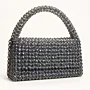 Handmade Silver Crystal Beaded Handbag