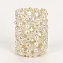 Handmade Ivory Pearl Beaded Makeup Brush Holder Organizer