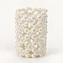 Handmade Ivory Pearl Beaded Makeup Brush Holder Organizer