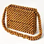 Handmade Natural Wooden Bead Crossbody Bag with Lining