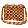 Handmade Natural Wooden Bead Crossbody Bag with Lining