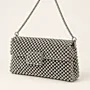 Handmade Elegant Silver Pearl Beaded Shoulder Bag