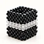 Handmade Black Crystal Brush Holder with Clear Band Options