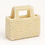 Handmade Pearl Beaded Square-Handle Bag in Two Colors